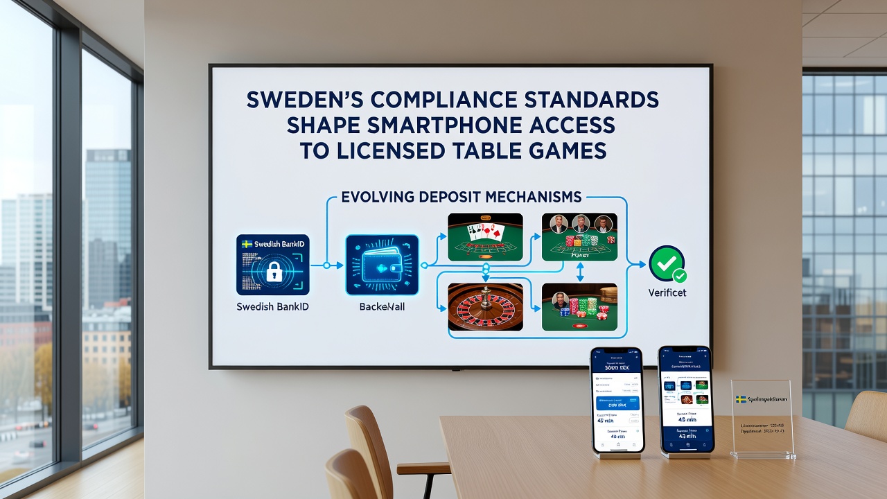 Close-up of mobile deposit verification process for Swedish licensed table games showing secure authentication steps